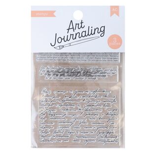 American Crafts Script Art Journaling Stamps Multicoloured