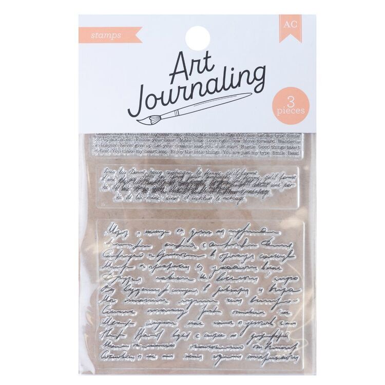 American Crafts Script Art Journaling Stamps