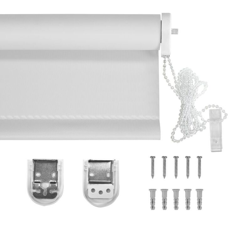 Windowshade Easy Size Blockout Roller Blind Grey & White