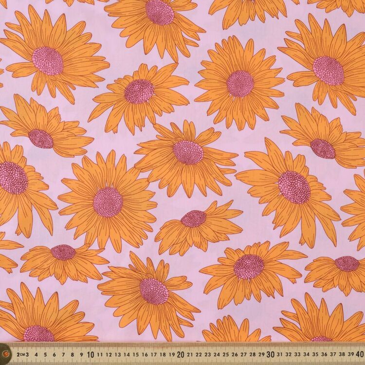 Sunflower 112 cm Organic Cotton Poplin Pink 112 cm