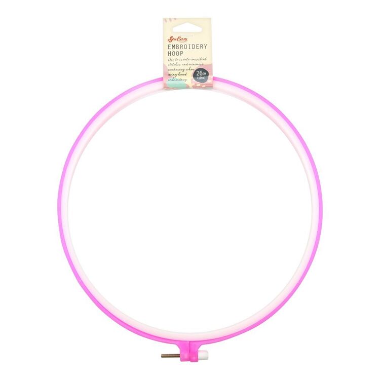 Sew Easy Plastic Embroidery Hoop Pink 26 cm