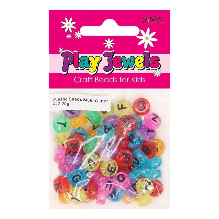 Ribtex Alphabet Plastic Glitter Beads