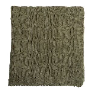 KOO Lara Cable Knit Throw Moss 130 x 180 cm