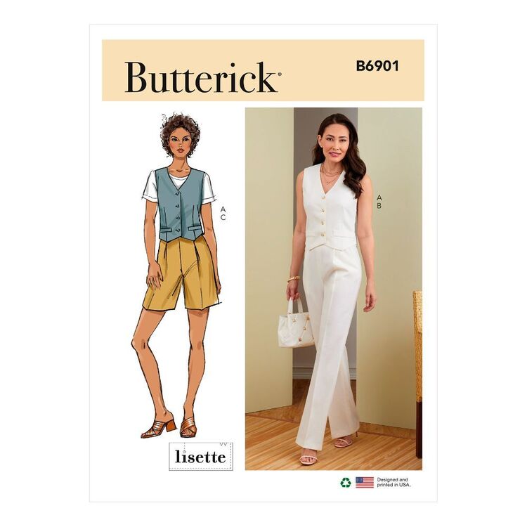 Butterick Sewing Pattern B6901 Misses' Vest, Pants & Shorts