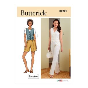 Butterick Sewing Pattern B6901 Misses' Vest, Pants & Shorts White