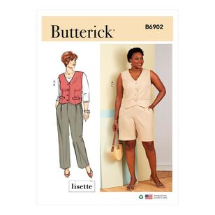 Butterick Sewing Pattern B6902 Women's Vest, Pants & Shorts White