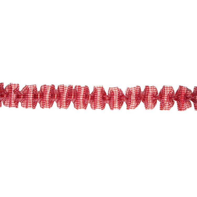 Simplicity Gingham Double Ruffle Trim Red