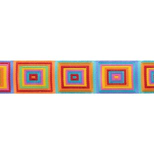 Simplicity Multi Square Jacquard Trim Multicoloured 25 mm