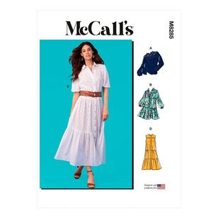 McCall's Sewing Pattern M8285 Misses' Top & Dresses White