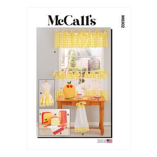 McCall's Sewing Pattern M8302 Kitchen Décor & Apron White One Size