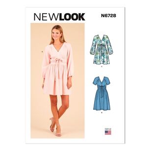 New Look Sewing Pattern N6728 Misses' Dress in Two Lengths White 6 - 18