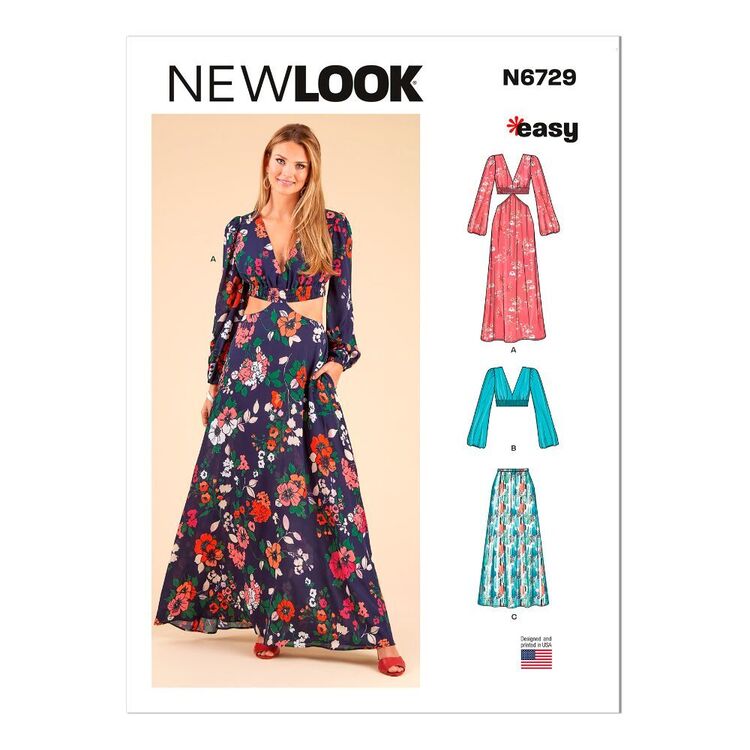 New Look Sewing Pattern N6729 Misses' Dress, Top & Skirt