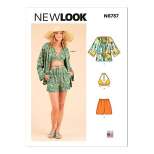 New Look Sewing Pattern N6737 Misses' Jacket, Wrap Halter Top & Shorts White 8 - 20