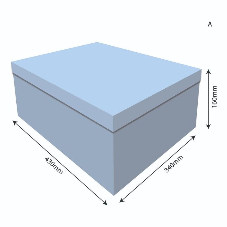 X Rectangular Box Artwrap 430 x 340 x 160mm Rectangle Box Blue | Spotlight Australia