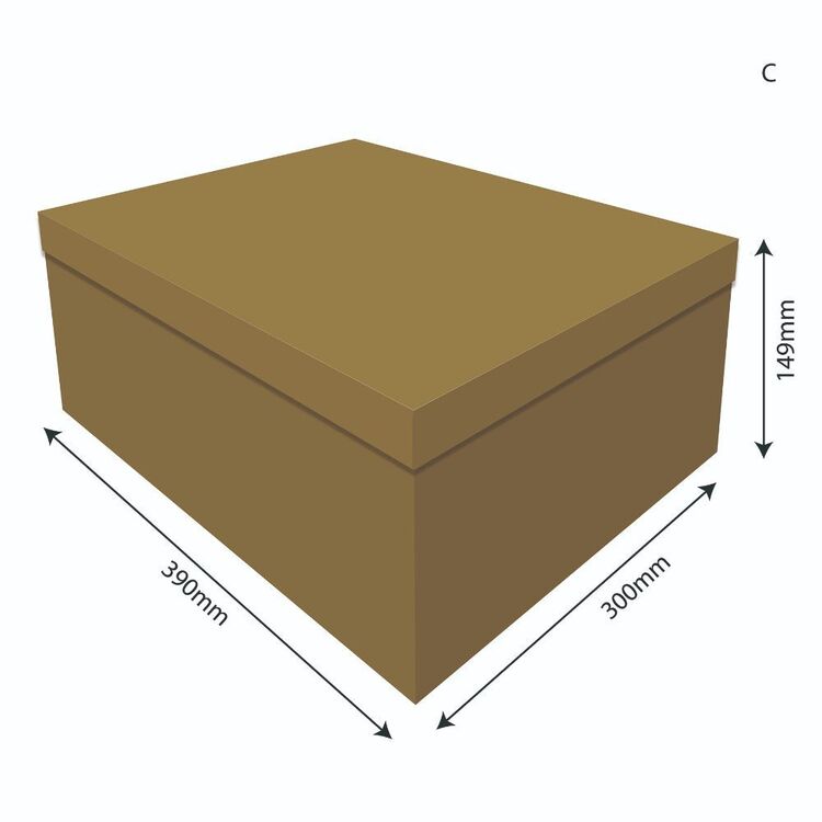 Artwrap 390 x 300 x 149mm Rectangle Box Gold