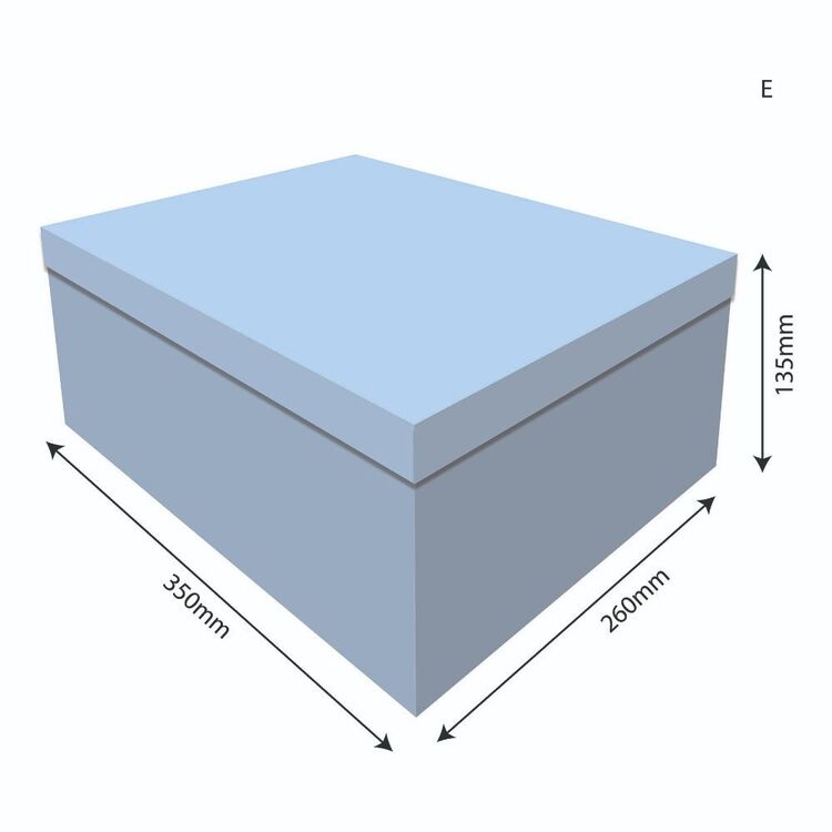 Light Blue Rectangular Box Artwrap 350 x 260 x 135mm Rectangle Box Blue | Spotlight Australia