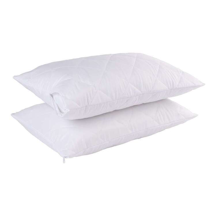 Mode Home Quilted Pillow Protector 2 Pack White Standard