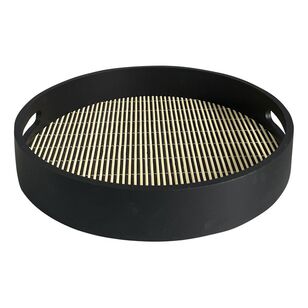 Ombre Home Kembali Tray Natural & Black 30 x 30 x 4.8 cm