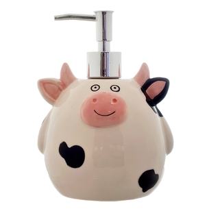 Seymours Cow Toilet Soap Dispenser Black & White Soap Dispenser