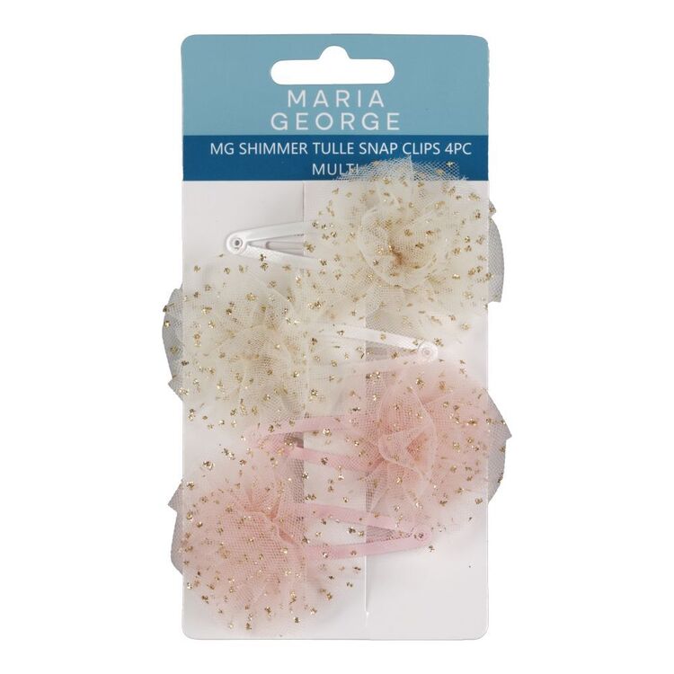 Maria George Shimmer Tulle Snap Clips 4 Pack
