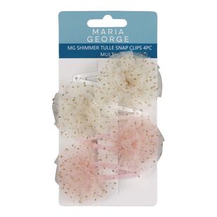 Maria George Shimmer Tulle Snap Clips 4 Pack Multicoloured