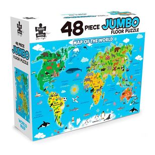 Puzzle Master World Map Jumbo Floor Puzzle Multicoloured