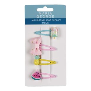 Maria George Fruit Mix Snap Clips 4 Pack Multicoloured