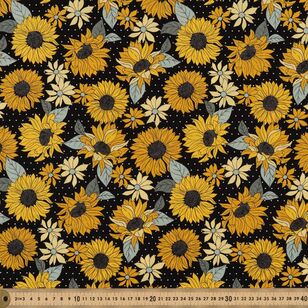 Sunflower Spot 112 cm Cotton Fabric Black 112 cm