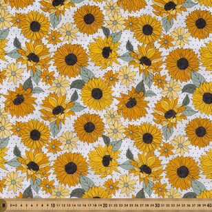 Sunflower Spot 112 cm Cotton Fabric White 112 cm