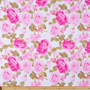 Rose Garden 127 cm Cotton Elastane Sateen Pink 127 cm