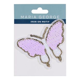 Maria George Sequin Butterfly Iron On Motif Pink