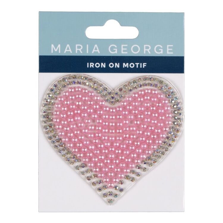 Maria George Beaded Heart Iron On Motif