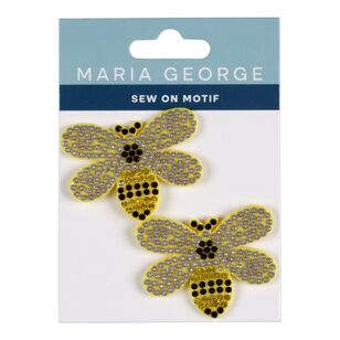 Maria George Rhinestone Bees Iron On Motif Multicoloured