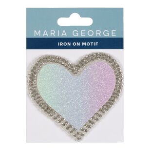 Maria George Ombre Heart Iron On Motif Multicoloured