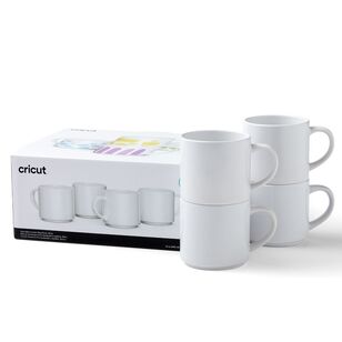 Cricut Stackable Blank 300 mL Ceramic Mug 4 Pack White 10 oz