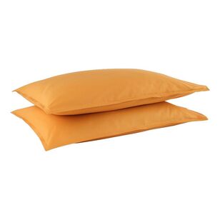 White Home Washed Cotton 2Pk Pillowcases Saffron Standard