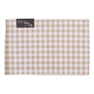 KOO Elsa Placemat 4 Pack Taupe & White 30 x 45 cm