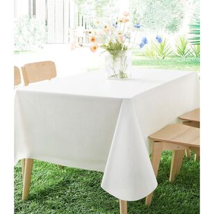 KOO Shelly Blance Flannel Back Tablecloth White