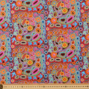 Warlukurlangu Emu Dreaming 112 cm Cotton Fabric Multicoloured 112 cm