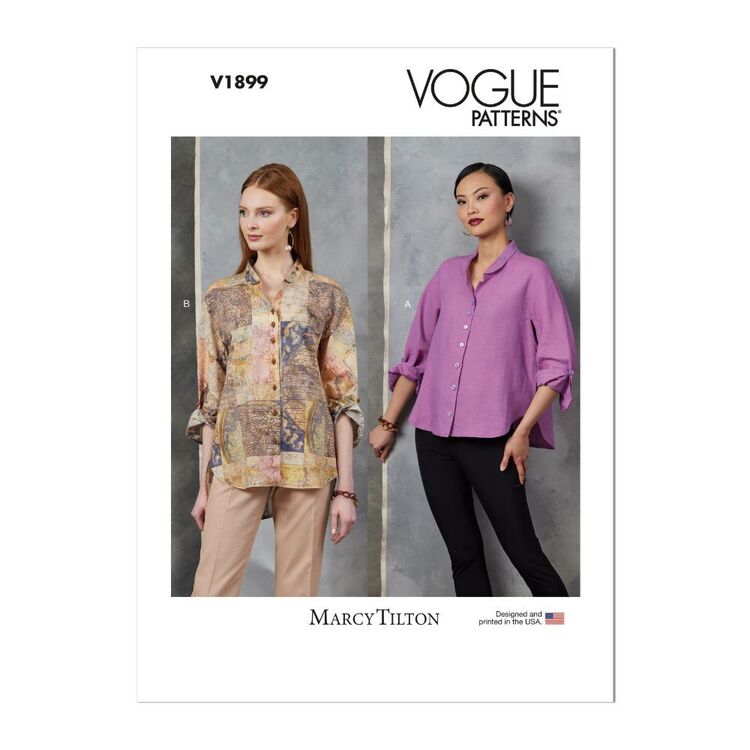 Vogue Sewing Pattern V1899 Misses' Shirt