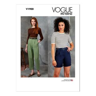 Vogue Sewing Pattern V1900 Misses' Shorts and Pants White