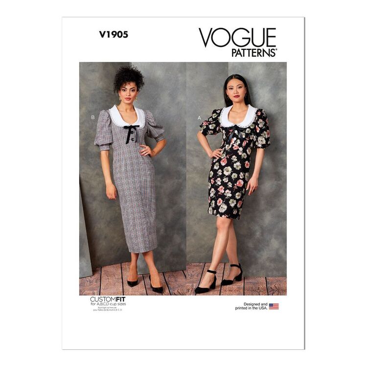 Vogue V1905 Misses Custom Fit Dress With A B C D Cup Pattern Vogue v1905 misses custom fit dress with a b c d cup pattern