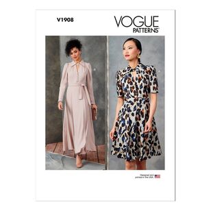 Vogue Sewing Pattern V1908 Misses' Dress White Small - XX Large