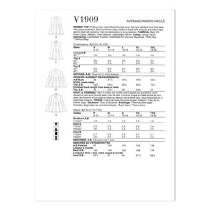 Vogue Sewing Pattern V1909 Misses' Top White Small - XX Large