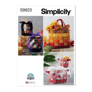 Simplicity Sewing Pattern S9623 Fabric Baskets White One Size