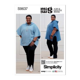 Simplicity Sewing Pattern S9637 Women's Hoodies and Leggings White