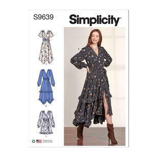 Simplicity Sewing Pattern S9639 Misses' Wrap Dresses White