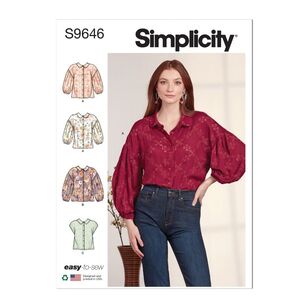 Simplicity Sewing Pattern S9646 Misses' Button Down Top White