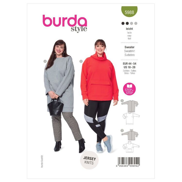Burda Sewing Pattern B5988 Women's Sweatshirt