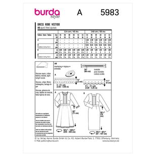 Burda Sewing Pattern B5983 Women's Dress White
